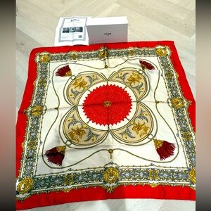 Celine Red and Gold Women's Scarf